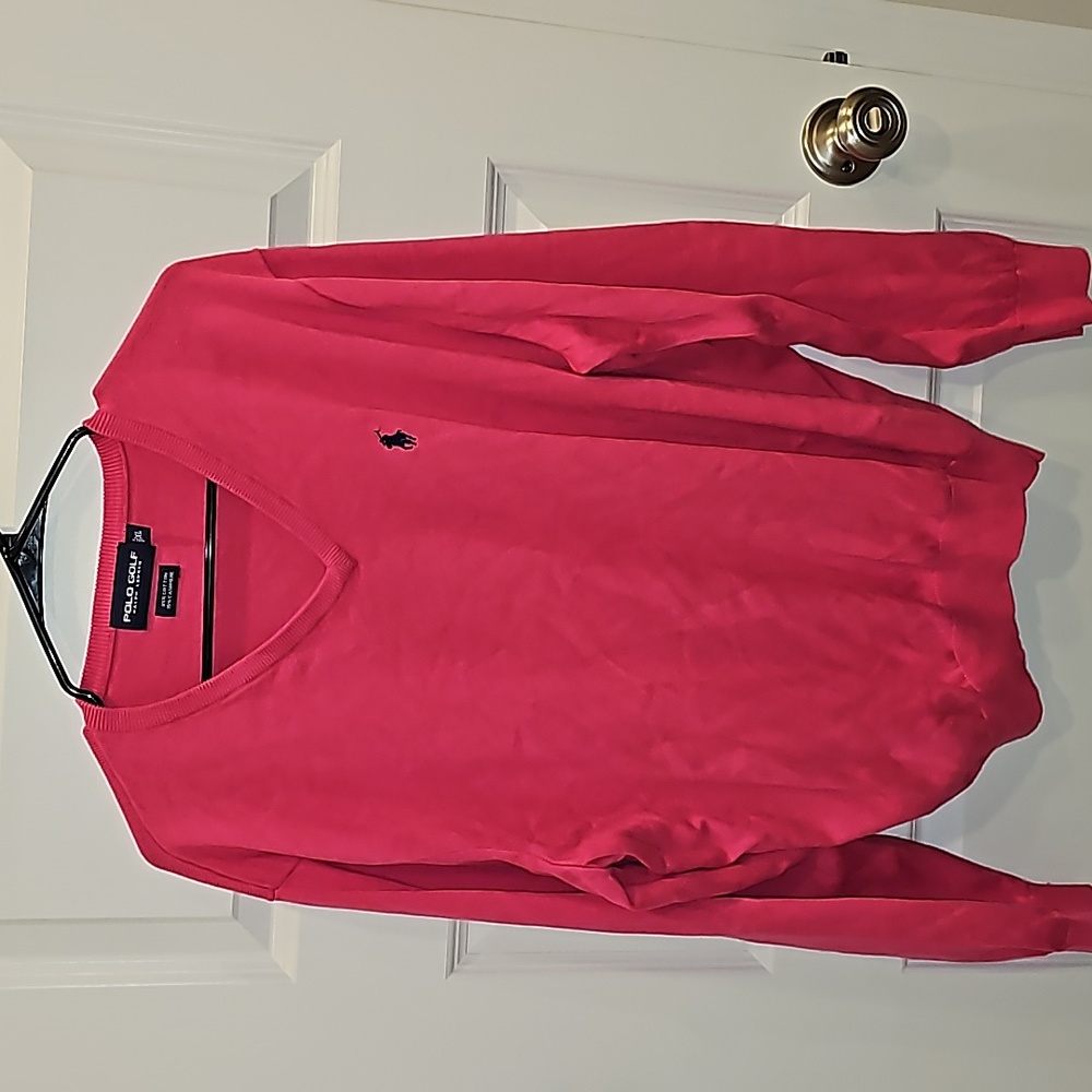 Fuschia POLO Cashmere Vneck Sweater